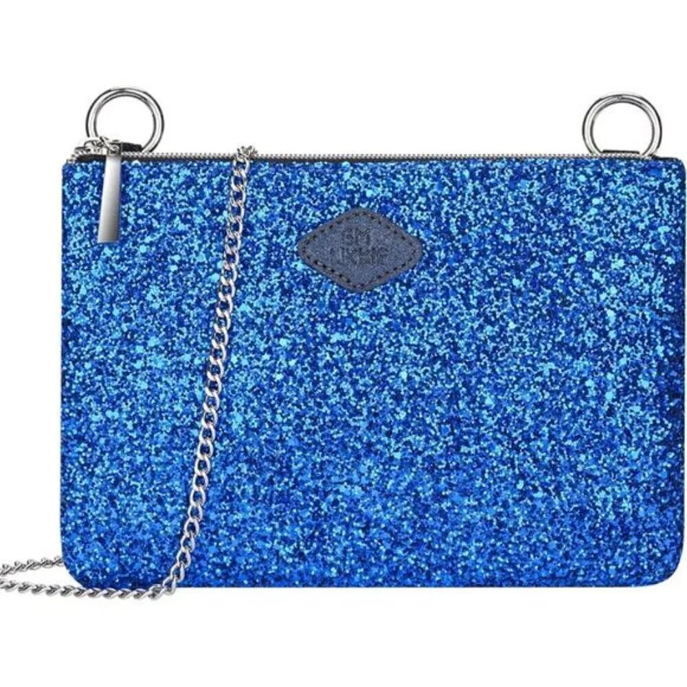 Blue Clutch Purse for Women, Crossbody Glitter Evening Bag, Sequin Handbag